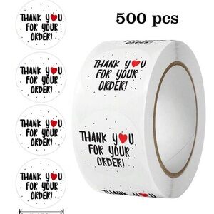 Thank You Stickers Roll - 500 pcs